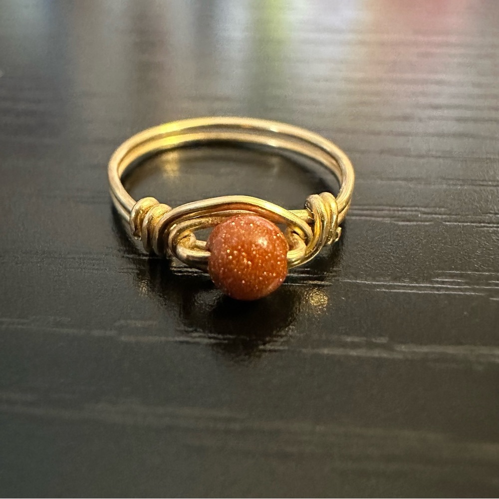 Gold Filled Sunstone Ring Size 2.5